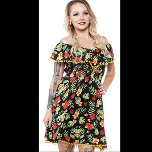 SOURPUSS Tropichuthulu Fiesta Tiki Dress Large L